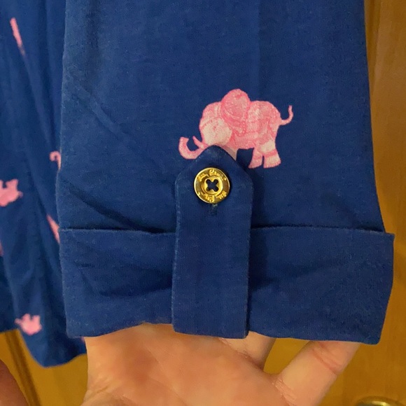 Lilly Pulitzer Navy Pink Elephant Print Dress - Picture 3 of 3